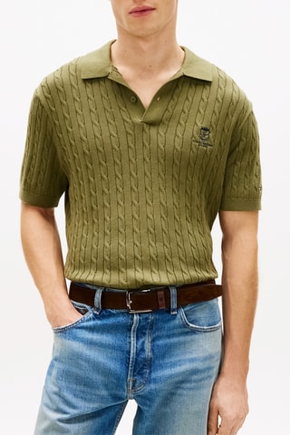 Polo regular en coton biologique - Vert olive