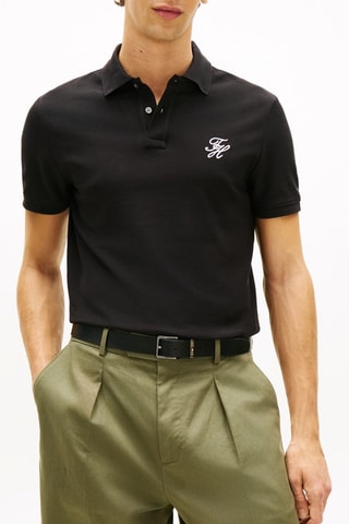 Polo regular en coton biologique - Noir