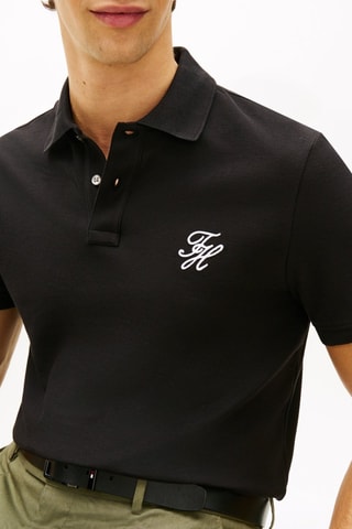Polo regular en coton biologique - Noir
