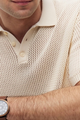 Polo relaxed en coton biologique - Beige