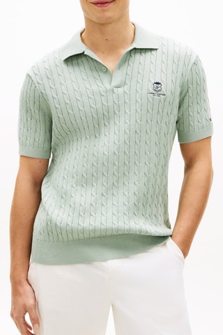 Polo regular en coton biologique - Bleu-gris