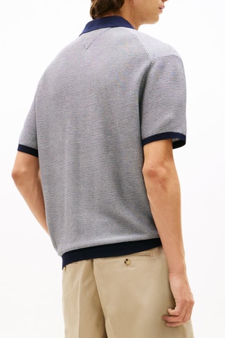 Polo relaxed en coton biologique - Bleu marine
