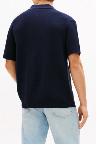 Polo relaxed en coton biologique - Bleu marine