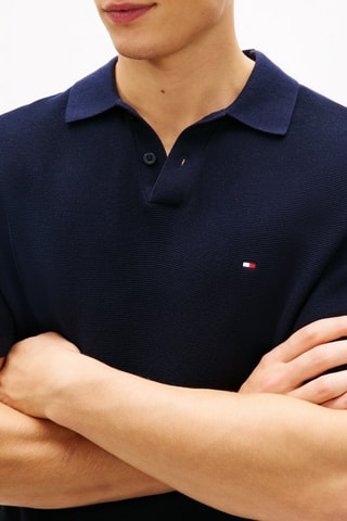 Polo relaxed en coton biologique - Bleu marine