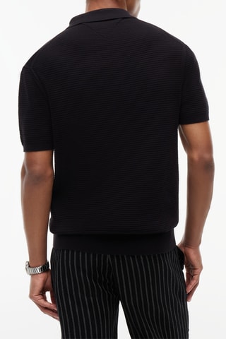 Polo regular en coton biologique - Noir