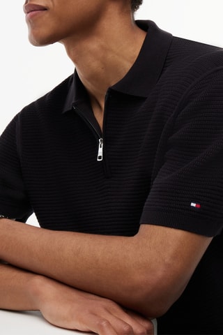Polo regular en coton biologique - Noir