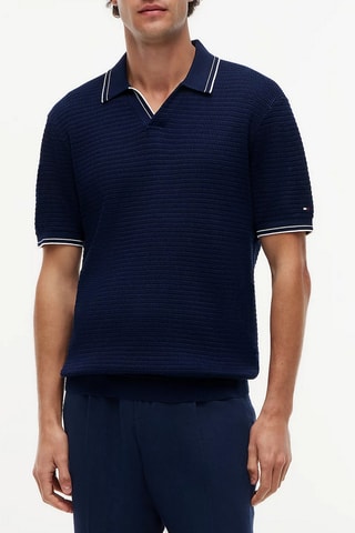 Polo regular en coton biologique - Bleu marine