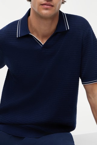 Polo regular en coton biologique - Bleu marine