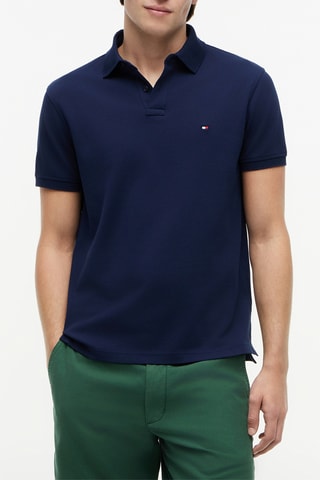 Polo regular en coton biologique - Bleu marine