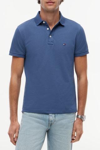 Polo slim en coton biologique - Bleu cobalt