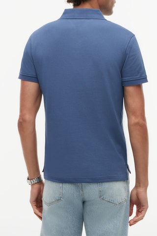 Polo slim en coton biologique - Bleu cobalt