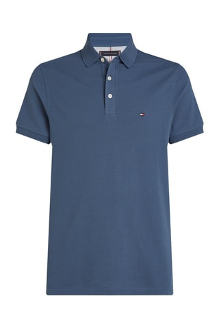Polo slim en coton biologique - Bleu cobalt