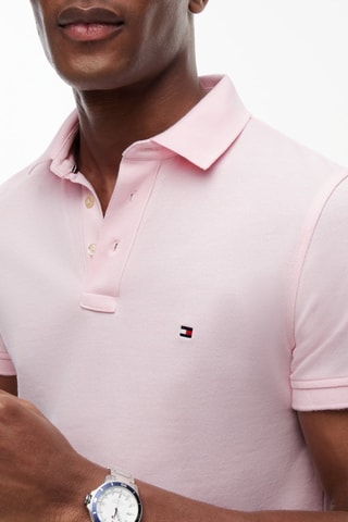Polo slim en coton biologique - Rose