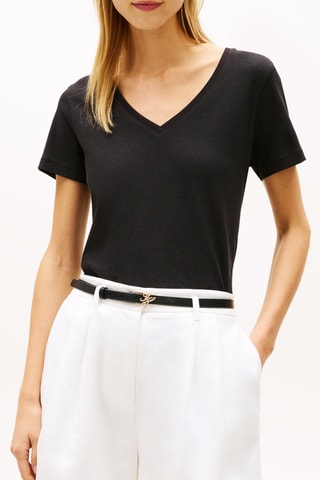 T-shirt en lin - Noir