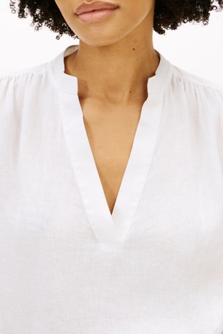 Blouse relaxed en lin - Blanc