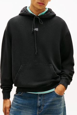 Sweat à capuche relaxed - Noir