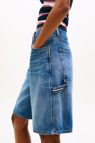 Short loose en jean - Bleu