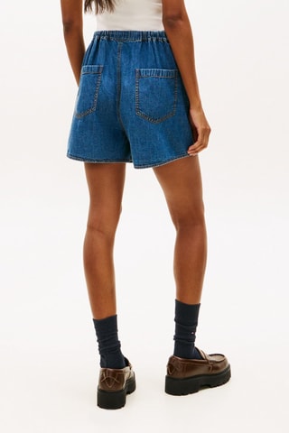 Short loose taille haute en jean - Bleu