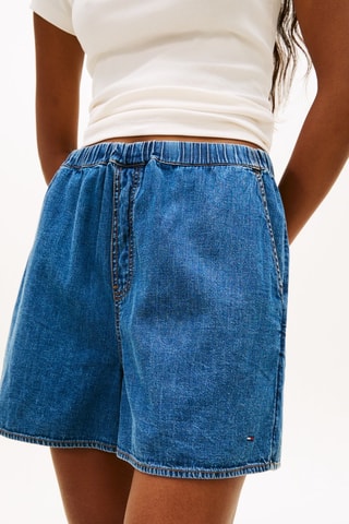 Short loose taille haute en jean - Bleu