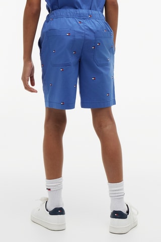 Short relaxed en coton biologique - Bleu