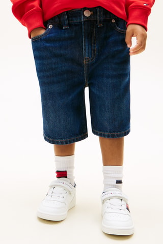 Bermuda straight en jean - Bleu marine