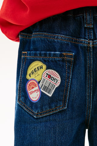 Bermuda straight en jean - Bleu marine