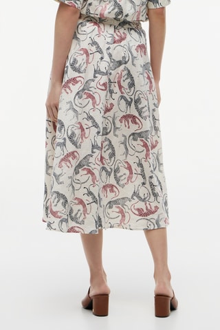 Jupe midi en lin - Beige