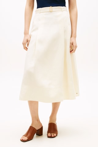 Jupe midi en lin - Beige