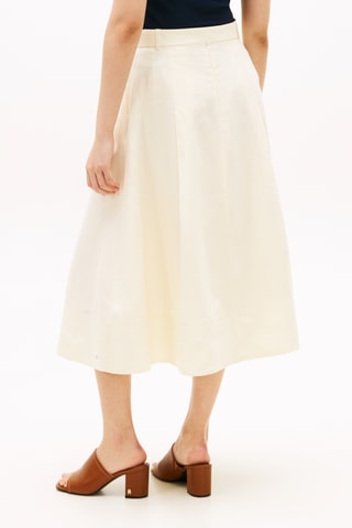 Jupe midi en lin - Beige