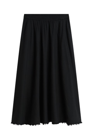 Jupe patineuse en lin - Noir