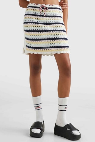 Jupe droite en coton biologique - Blanc