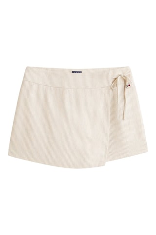 Jupe-short en lin taille haute - Beige