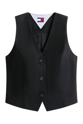 Gilet de costume en lin biologique - Noir