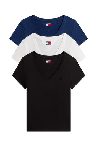 3 t-shirts regular - Noir et bleu marine