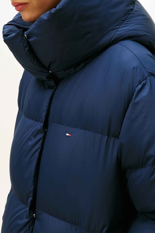 Doudoune longue à capuche - Bleu marine