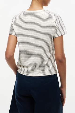 T-shirt regular en lin - Blanc