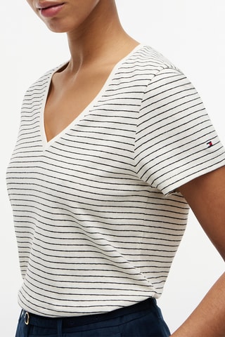 T-shirt regular en lin - Blanc