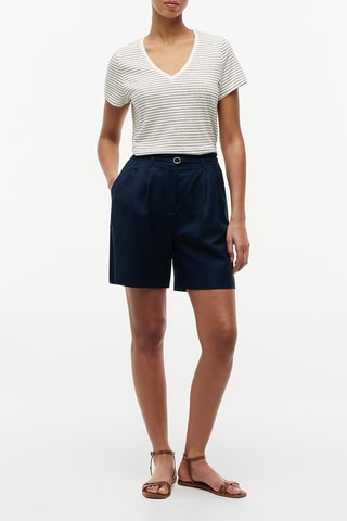 T-shirt regular en lin - Blanc