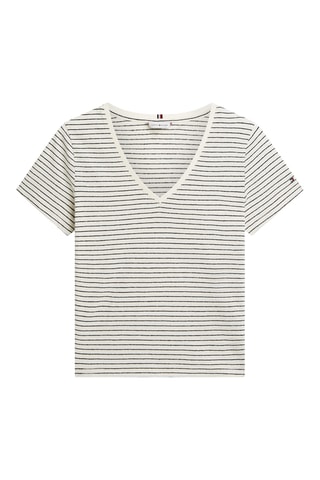T-shirt regular en lin - Blanc