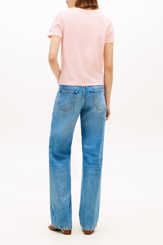T-shirt regular en lin - Rose poudré