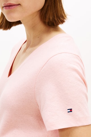 T-shirt regular en lin - Rose poudré
