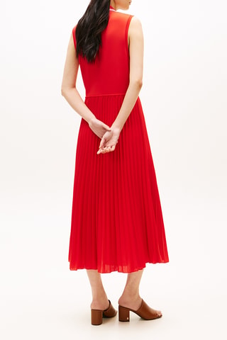 Robe plissée - Rouge