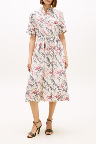 Robe midi en lin - Beige
