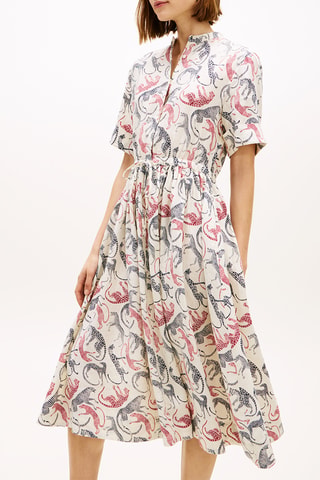 Robe midi en lin - Beige