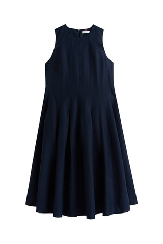 Robe midi en lin - Bleu marine