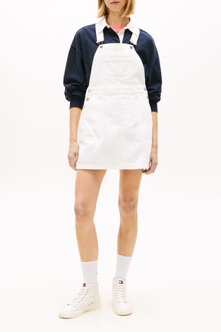 Robe-salopette en jean - Blanc