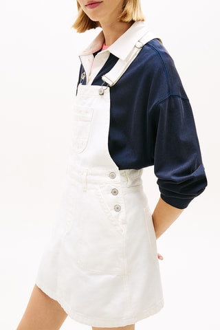 Robe-salopette en jean - Blanc