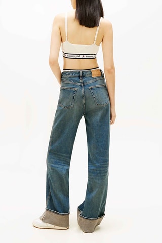 Jean wide legs taille haute - Bleu foncé