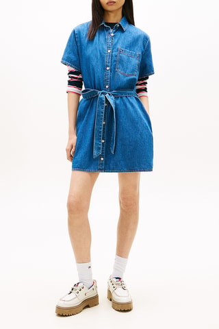Robe chemise en jean - Bleu