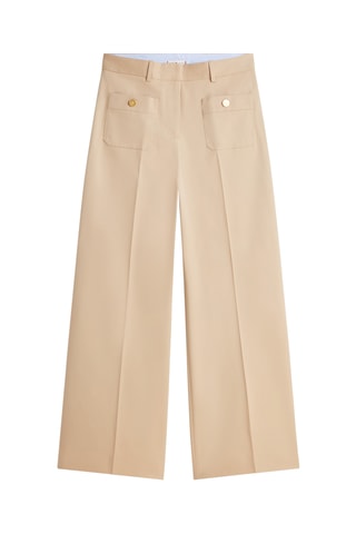 Pantalon wide legs en coton biologique - Beige